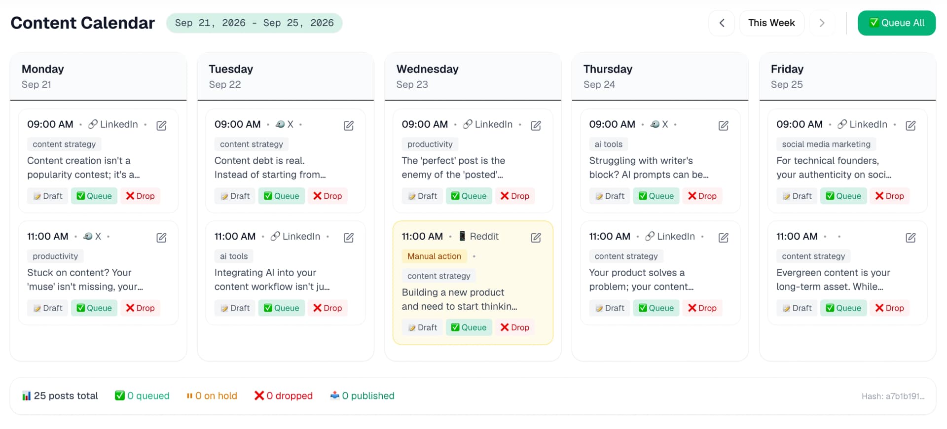 DispatchOS content calendar